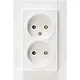Kopp 950029005 wandcontactdoos 2-voudig zonder randaarde Safety+ voor enkele inbouwdoos HK07 Athenis helder wit glans