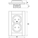 Kopp 950029005 wandcontactdoos 2-voudig zonder randaarde Safety+ voor enkele inbouwdoos HK07 Athenis helder wit glans