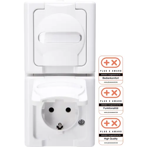 Kopp 131402009 wandcontactdoos 2-voudig randaarde dks bedr verticaal IP44 arctic wit