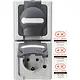 Kopp 131456008 wandcontactdoos 2-voudig randaarde dks bedr verticaal IP44 grijs