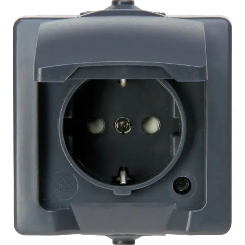 Kopp 107815006 wandcontactdoos 1-voudig randaarde deksel IP44 antraciet Nautic