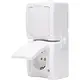 Kopp 136902009 wandcontactdoos 2-voudig randaarde deksel IP44 verticaal arctic wit