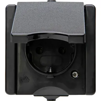Kopp 947405009 opbouw wandcontactdoos randaarde deksel IP44 ProAQA zwart