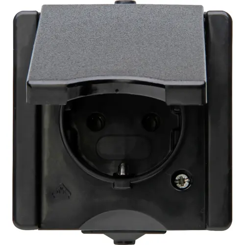 Kopp 947405009 opbouw wandcontactdoos randaarde deksel IP44 ProAQA zwart