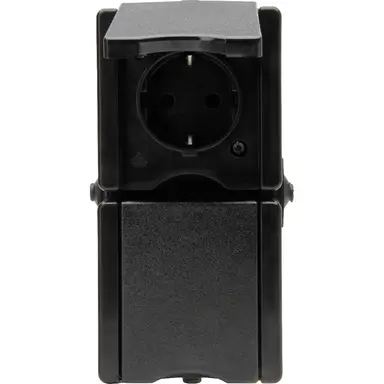 Kopp 947505002 opbouw wandcontactdoos 2-voudig randaarde deksel verticaal IP44 ProAQA zwart