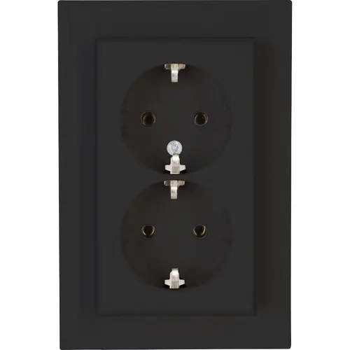 Kopp 929515007 wandcontactdoos 2-voudig randaarde voor enkele inbouwdoos HK07 Athenis antraciet