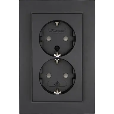 Kopp 940215003 wandcontactdoos 2-voudig randaarde Safety+ voor enkele inbouwdoos HK07 Athenis antraciet