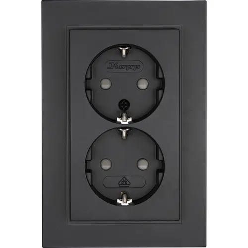 Kopp 940215003 wandcontactdoos 2-voudig randaarde Safety+ voor enkele inbouwdoos HK07 Athenis antraciet