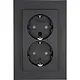 Kopp 940215003 wandcontactdoos 2-voudig randaarde Safety+ voor enkele inbouwdoos HK07 Athenis antraciet