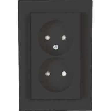 Kopp 950015004 wandcontactdoos 2-voudig zonder randaarde Safety+ voor enkele inbouwdoos HK07 Athenis antraciet