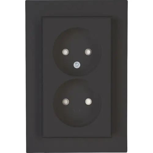 Kopp 950015004 wandcontactdoos 2-voudig zonder randaarde Safety+ voor enkele inbouwdoos HK07 Athenis antraciet