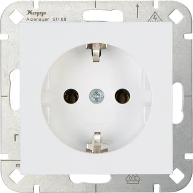 Kopp 949313005 wandcontactdoos randaarde HK07 Athenis arctic wit glans