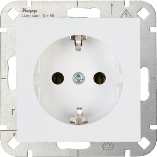 Kopp 949313005 wandcontactdoos randaarde HK07 Athenis arctic wit glans