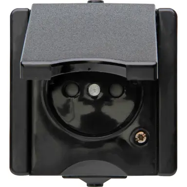 Kopp 954705002 opbouw wandcontactdoos penaarde en klapdeksel IP44 ProAQA zwart