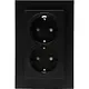 Kopp 940250006 wandcontactdoos 2-voudig randaarde Safety+ voor enkele inbouwdoos HK07 Athenis zwart mat