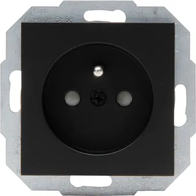 Kopp 940450002 wandcontactdoos penaarde verhoogde aanraakbeveiliging HK07 Athenis zwart mat