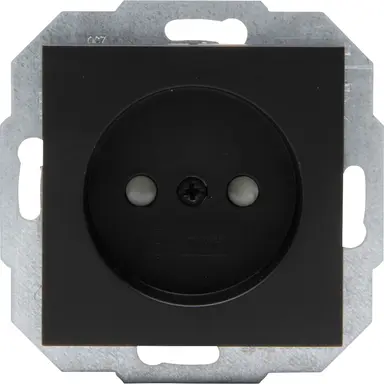 Kopp 948650006 wandcontactdoos zonder randaarde kindveilig HK07 Athenis zwart mat