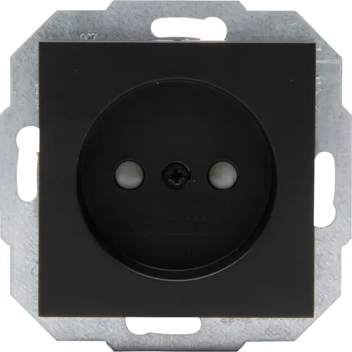 Kopp 948650006 wandcontactdoos zonder randaarde kindveilig HK07 Athenis zwart mat