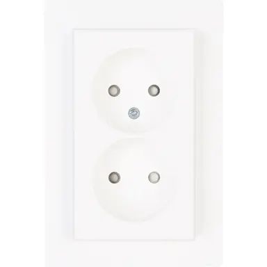 Kopp 950013002 wandcontactdoos 2-voudig zonder randaarde Safety+ voor enkele inbouwdoos HK07 Athenis arctic wit glans