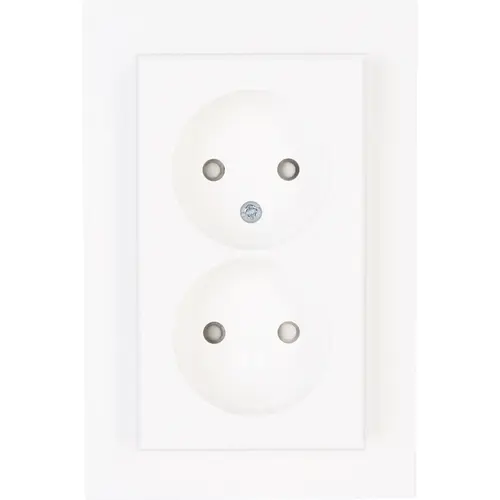Kopp 950013002 wandcontactdoos 2-voudig zonder randaarde Safety+ voor enkele inbouwdoos HK07 Athenis arctic wit glans