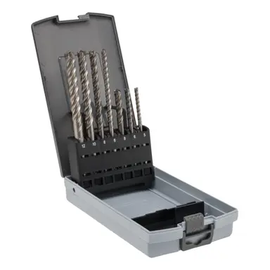 TIP TQX4S7DC Beton/steenborenset SDS+. 7-delig in cassette