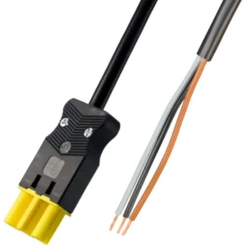 Adels 26224 aansluitsnoer male 3-polig 1,5mm² 1M geel