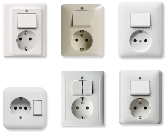 Combinaties van schakelaar en stopcontact in één afdekraam