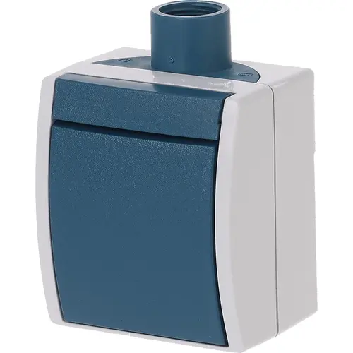 Busch-Jaeger 2601/6 W/TT-53 wisselschakelaar opbouw Ocean IP44 grijs/blauw