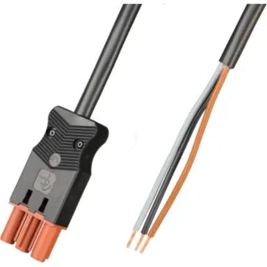 Adels 26225 aansluitkabel female 3-polig 1,5mm² 16A 1m bruin
