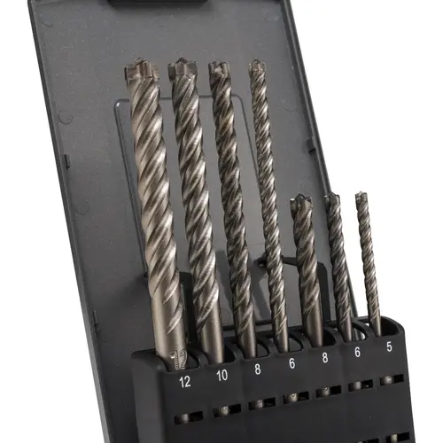 TIP TQX4S7DC beton/steenborenset SDS-plus 7-delig in cassette