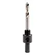 TIP TGZH 6K 14-30 gatzaaghouder 14-30mm zeskantaansluiting 9,5mm met 2 centreerboren 80/100mm