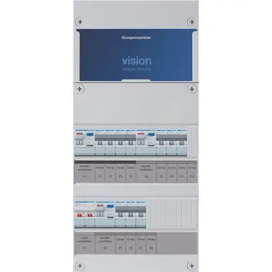 Hager VKG433E Vision groepenkast 1 fase 10 groepen 3 aardlekschakelaars en hoofdschakelaar