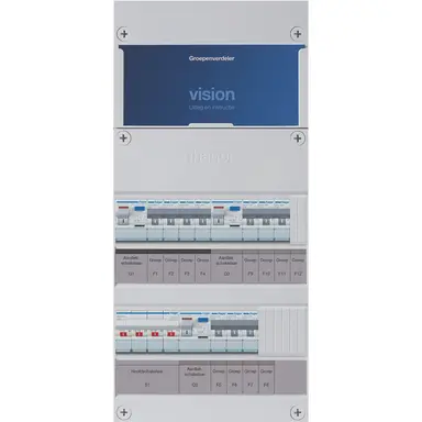 Hager VKG433L Vision groepenkast 3 fase 10 groepen 3 aardlekschakelaars en hoofdschakelaar