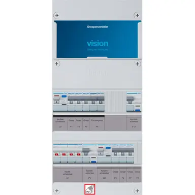 Hager VKG330F63-AFR vision groepenkast 1/3 fase 6 groepen 2 aardlekschakelaars 1 hoofdschakelaar een extra fornuisgroep en aardlekautomaat