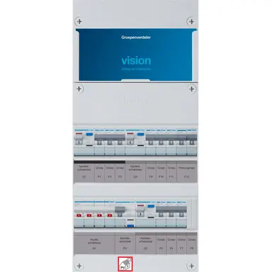 Hager VKG333F63-FR vision groepenkast 1/3 fase 9 groepen 3 aardlekschakelaars 1 hoofdschakelaar en een fornuisgroep