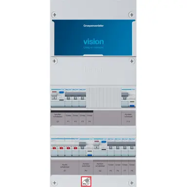Hager VKG340F63-AR vision groepenkast 1/3 fase 7 groepen 2 aardlekschakelaars 1 hoofdschakelaar en een aardlekautomaat