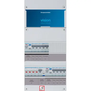 Hager VKG340F63-FR vision groepenkast 1/3 fase 7 groepen 2 aardlekschakelaars 1 hoofdschakelaar en een fornuisgroep