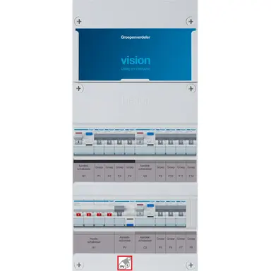 Hager VKG434F63-R vision groepenkast 3 fase 11 groepen 3 aardlekschakelaars 1 hoofdschakelaar en een aardlekautomaat