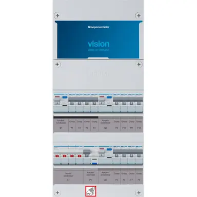 Hager VKG444F63-R vision groepenkast 1/3 fase 12 groepen 3 aardlekschakelaars 1 hoofdschakelaar