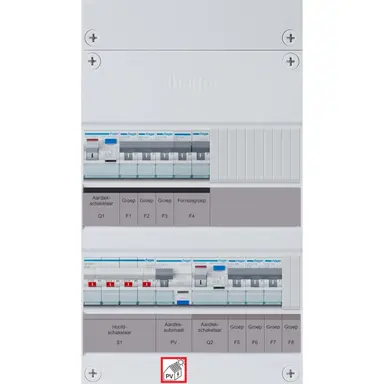 Hager VKL330F63-FR vision groepenkast 1/3 fase 6 groepen 2 aardlekschakelaars 1 hoofdschakelaar en een fornuisgroep