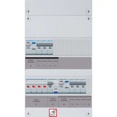 Hager VKL330F63-R vision groepenkast 1/3 fase 6 groepen 2 aardlekschakelaars 1 hoofdschakelaar