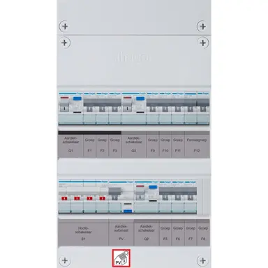 Hager VKL333F63-FR vision groepenkast 1/3 fase 9 groepen 3 aardlekschakelaars 1 hoofdschakelaar en een fornuisgroep