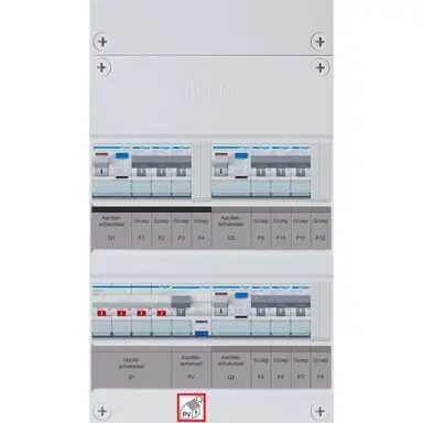 Hager VKL333F63-R vision groepenkast 1/3 fase 9 groepen 3 aardlekschakelaars 1 hoofdschakelaar