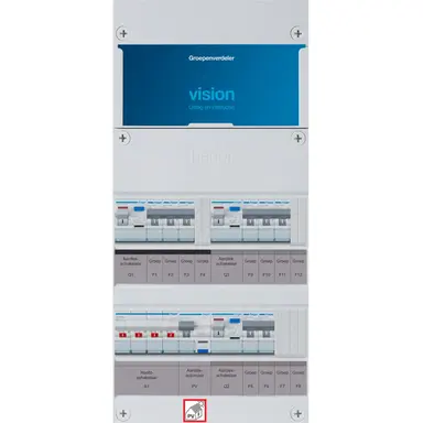 Hager VKG323F63-R vision groepenkast 1/3 fase 8 groepen 3 aardlekschakelaars 1 hoofdschakelaar