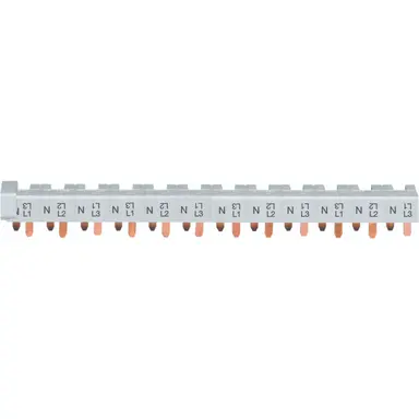 Hager KBN663A kamrail stift 3p+N 63A 10mm² voor 12x automaat 1p+N