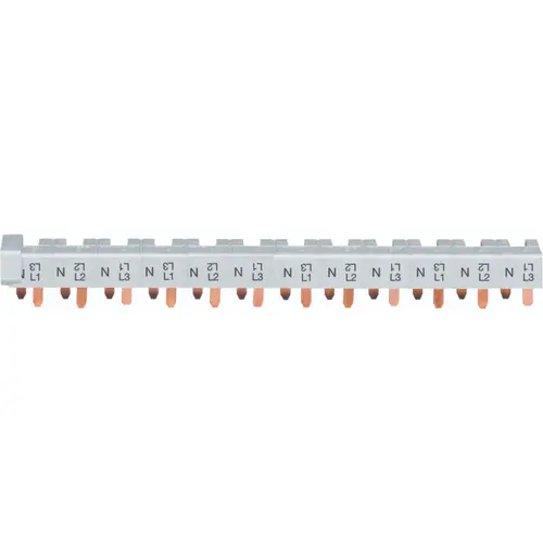 Hager KBN663A kamrail stift 3p+N 63A 10mm² voor 12x automaat 1p+N