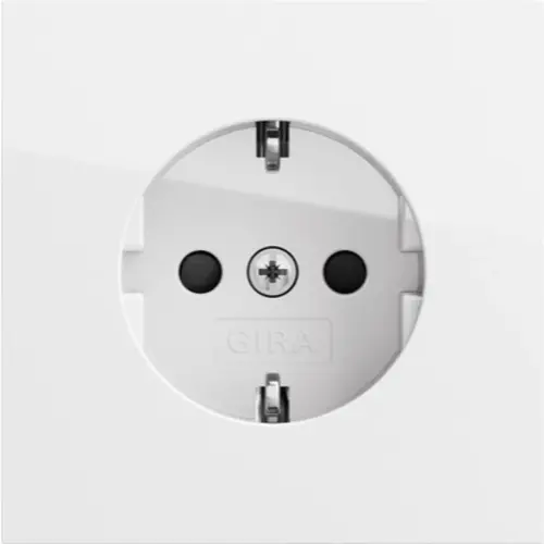 Gira 418370 wandcontactdoos randaarde verhoogde aanraakbeveiliging Systeem 70 wit glanzend