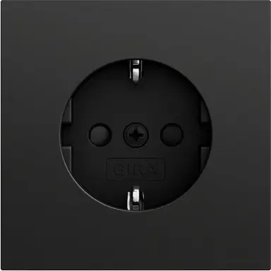 Gira 418374 wandcontactdoos randaarde verhoogde aanraakbeveiliging met schroefklem Systeem 70 zwart mat