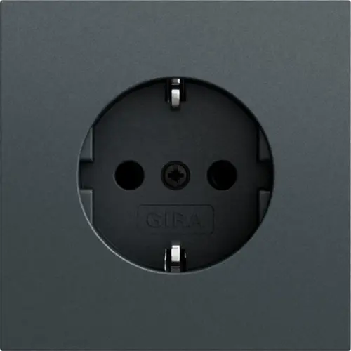 Gira 418873 wandcontactdoos randaarde Systeem 70 antraciet mat