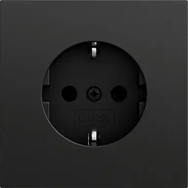 Gira 418874 wandcontactdoos randaarde met klauwbevestiging Systeem 70 zwart mat